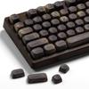 Wooden XVX MOA Keycaps PBT Double Shot 130 Pieces PBT Keycap Set Mechanical Keyboard Layout with Key Puller Walnut Texture English Layout Keycaps,
