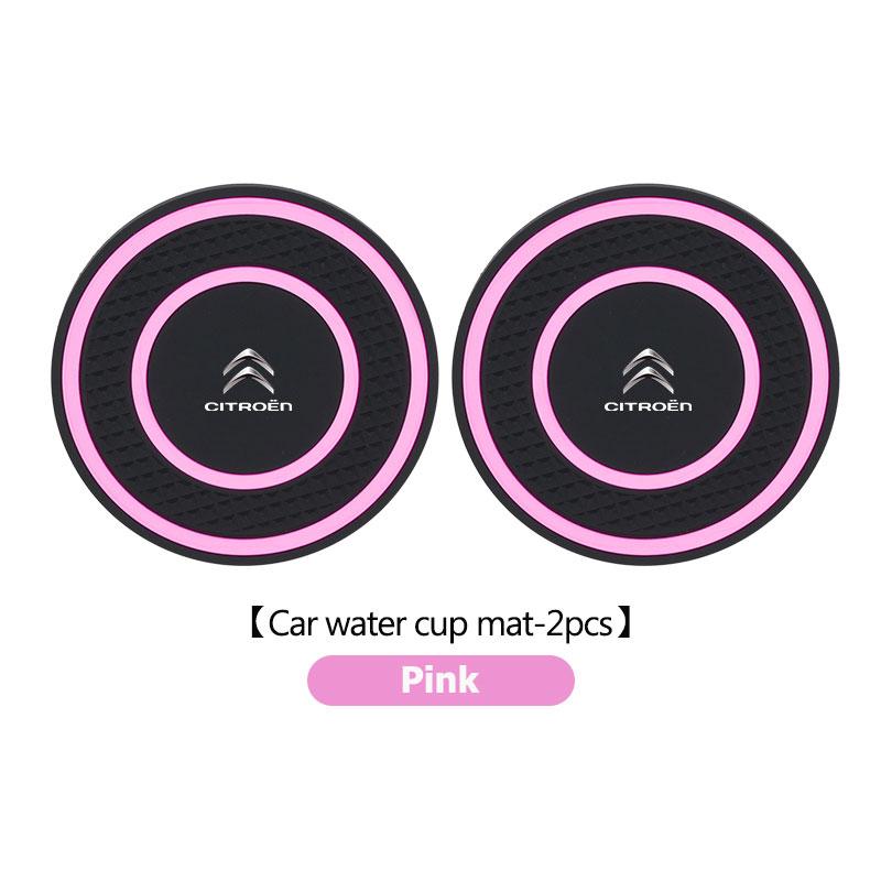 2pcs Car Cup Holder Anti Slip Insert Coasters Pad Bottle Holder For Citroen C4 C3 C5 C1 C2 C6 VTS C4L DS3 DS4 DS5 Grand Berlingo aiu256