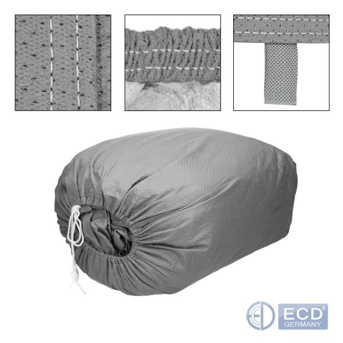 Housse de protection voiture - ECD GERMANY - A4 - Gris - Taille L 482x178x119cm