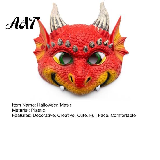 Comfortable Dragon Cosplay Mask 3D Cute Full Face Mask, Halloween Party Baby Lightweight Breathable Unique Costume Role Play with Realistic Scales And