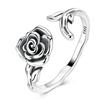925 Silver Open Ring Star & Moon Foot Claw Heart Adjustable Ring For Women Wedding Birthday Party Jewelry Gift