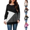 Женский и зимний вязаный модный пуловер с длинным рукавом и пэчворком из цветных блоков