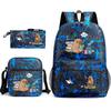New Kapibara Student School Bag Fashion Popular Backpack Shoulder Bag Pencil Bag Three-piece Set