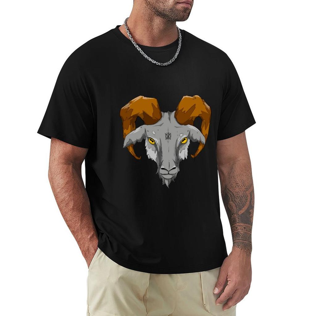 Goat Mask TShirt Active Sports Short Sleeve Cotton Shirt