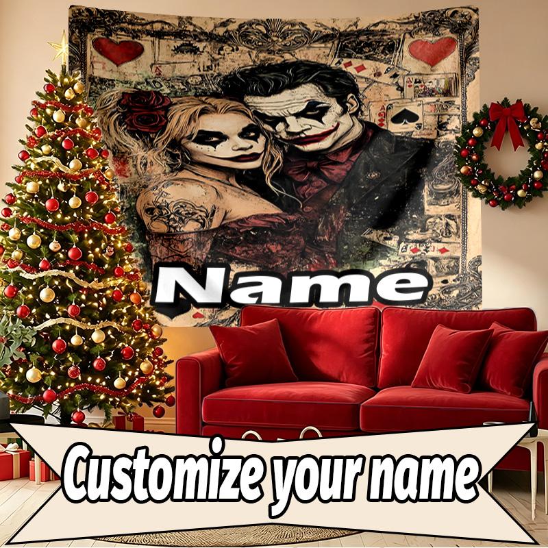 Custom Name Personalized Superhero Print Tapestry, Wall Art Decor, Bedroom, Dorm, Apartment, LivingRoom, Party Backdrop, Gift for Birthday