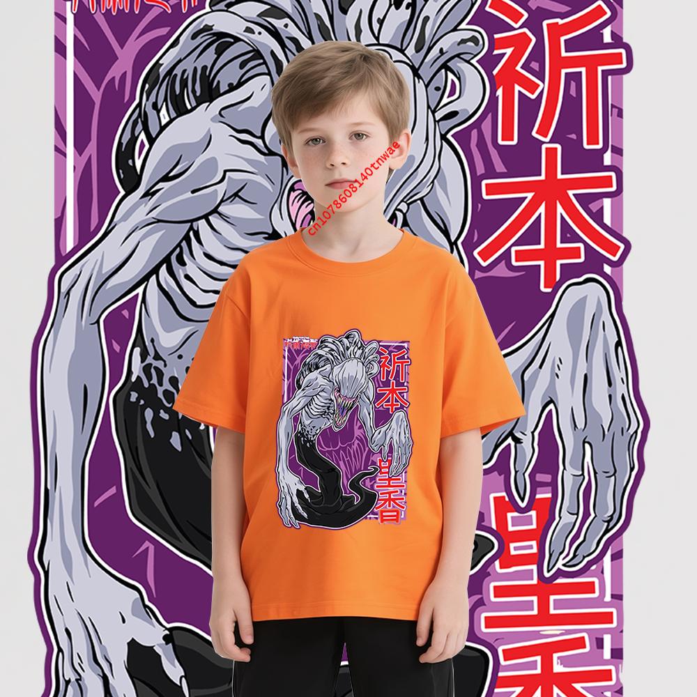 Jujutsu Kaisen Rika Orimoto Anime Print Cotton T Shirt for Boys Casual Short Sleeve Tee Kids Cartoon T shirt Childrens Clothing