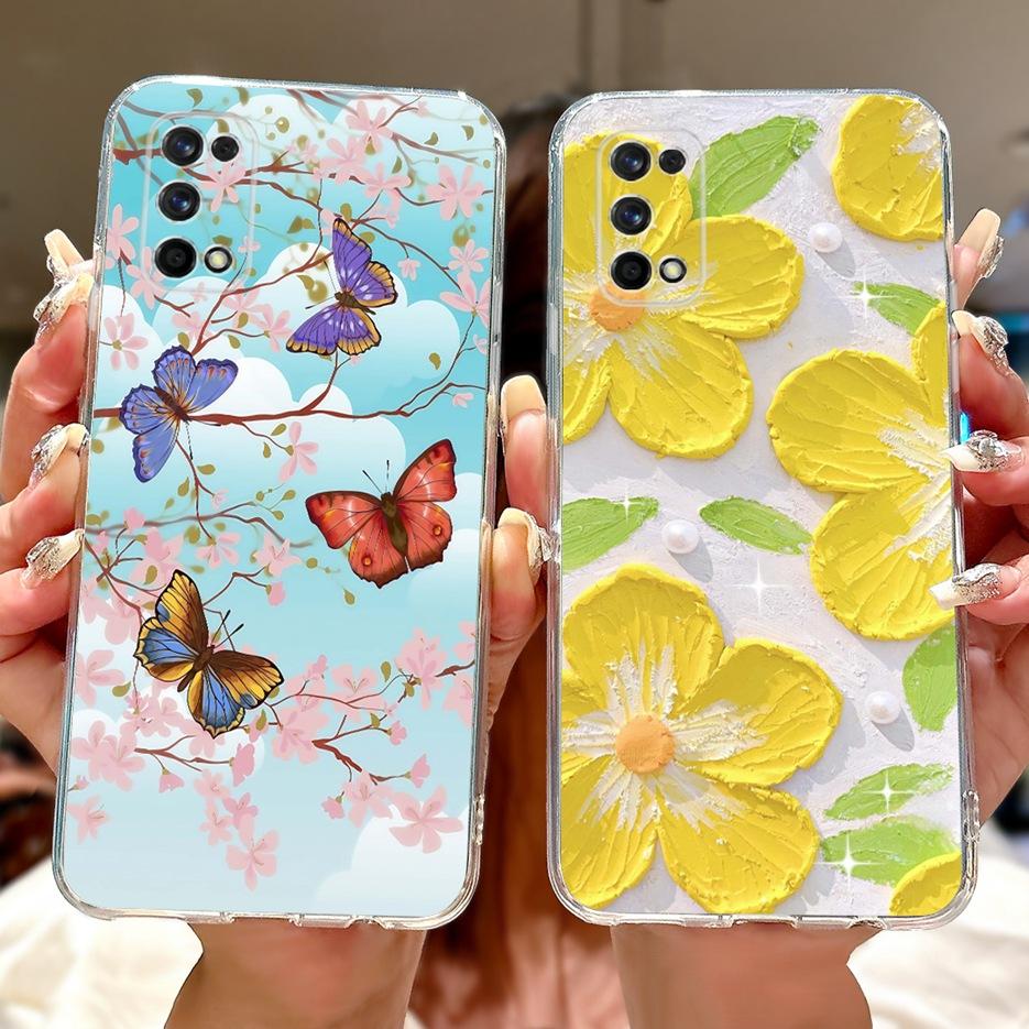Чехол для Realme 7 Pro RMX2170, чехол с рисунком «Цветы», чехол из мягкого силикона для Realme 7 5G RMX2111, чехлы для Realme7 Pro