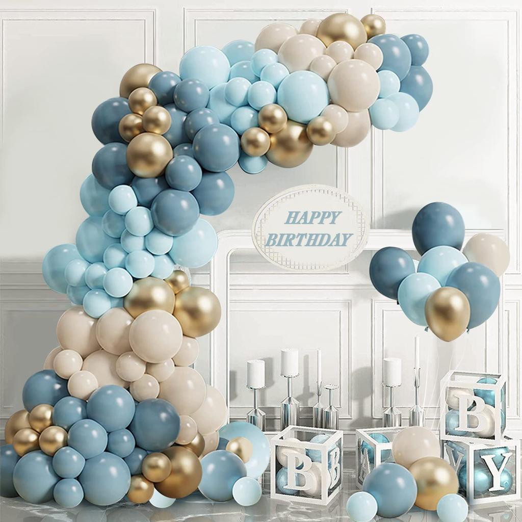 150Pcs Blue Balloons Arch Kit Metallic Blue Balloon Garland Birthday Party Decorations Baby Shower Baptism Wedding Blue Theme Party Decor