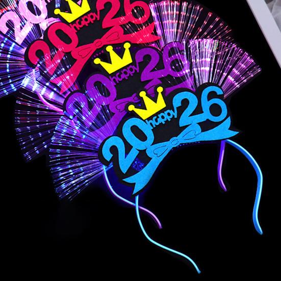 2026 Новогодняя вечеринка Ободок Сверкающий Светодиодный Светящийся Головной убор для Рождества Кануна Нового года Праздничные Мероприятия Вечеринки Празднование