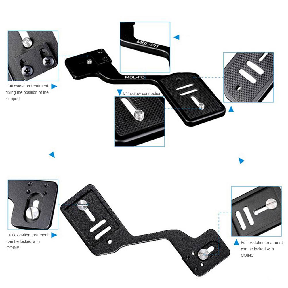 Aluminium Alloy Camera Flashlight Tripod Bracket with Dual 1 4in Screw for DSLR Stand Shooting