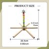 Rotating Bird Perch Stand Cage Accessory Easy Installation Exercise Wooden Interactive