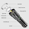 Strong LED Flashlight Type-C Rechargeable Telescopic Zoom Large Floodlight Torch Holder Outdoor Emergency Lighting