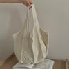 Knitted Handbag with Convenient Structure Solid Color Spacious Beach Bag Exotic Vacation Roomy Tote Bag
