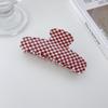 Red Eyecatching And White Plaid Hair Claws For Women Handmade Quality Pvc Stylish Accessories Hair