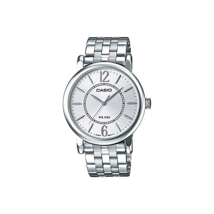 Casio Youth Series Round Dial Three-Hand 50M Water Resistant Quartz Movement Stainless Steel Strap Watch Men watches White MTH-1058D-7AVPF
