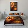 Jesus Biblical Quote Design Bedding Duvet Cover Set  (1*Duvet Cover 2*Pillowcases, without duvet insert)