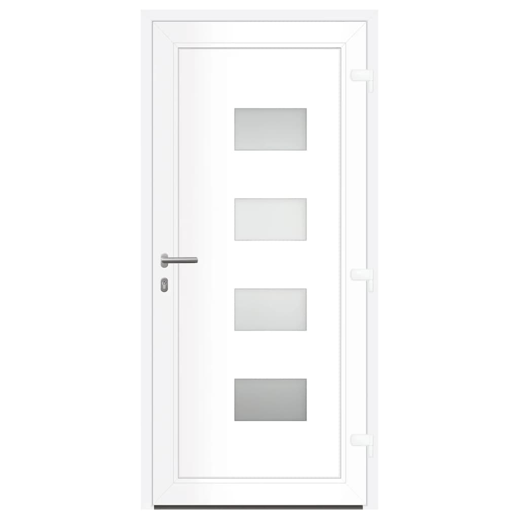 White Exterior Door 100x210 cm Aluminum and PVC