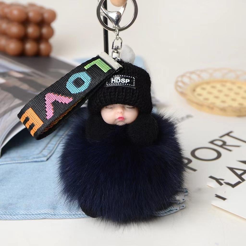 Новая мода, милая женская сумка, кулон, плюшевая подвеска, кукла для сна, автомобильный брелок, подвеска, Рождественский подарок