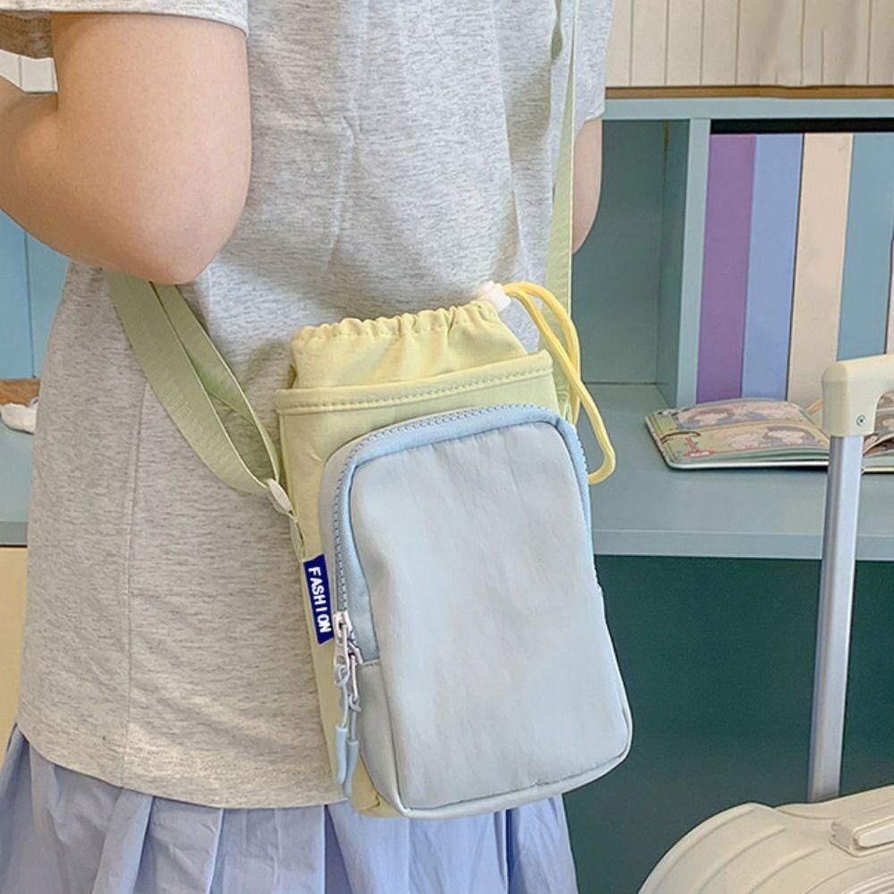Hands-Free Drawstring Crossbody Bag Lightweight Thermal Mugs Shoulder Bag Sports