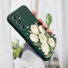 Модный чехол для телефона с узором тюльпана для iPhone 15 14 13 12 11 Samsung Galaxy A12 A52 S24 S23 Xiaomi POCO Redmi Мягкий квадратный жидкий силиконовый чехол