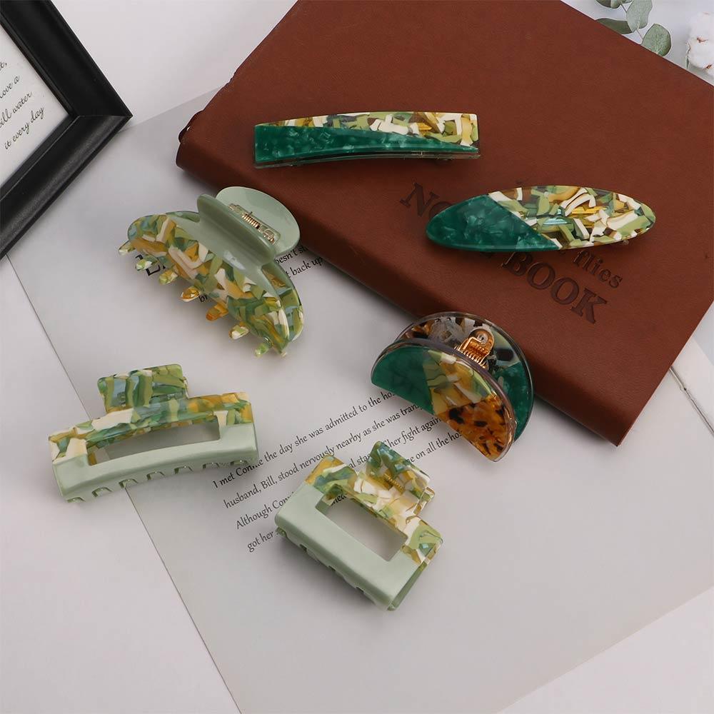 Sheet Hit Color Headwear Green Korean Style Hairpins Hair Ornaments Hair Claws Women Hair Clips