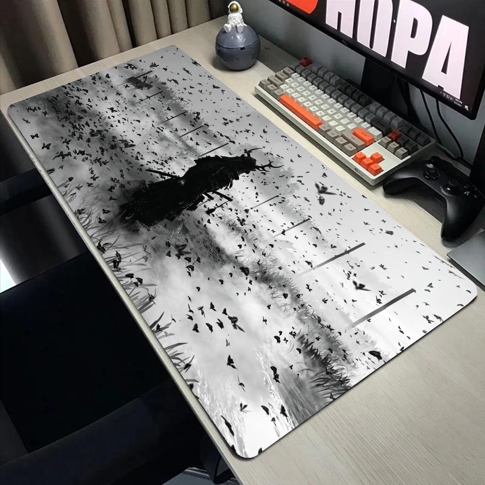 Gaming Mousepad Samurai Warrior Gamer Computer Office Accessorie Keyboard Nonslip Mouse Pad Laptop Hd Printing Overlock Desk Mat