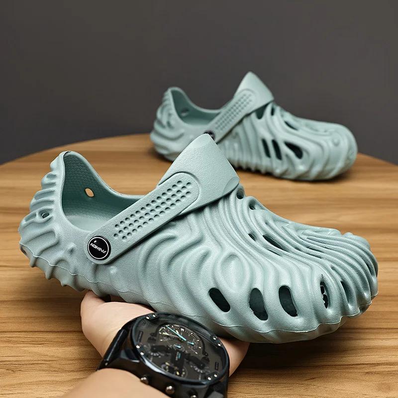 Новые мужские пляжные сандалии, повседневные летние уличные дышащие тапочки, мужские водные сандалии, мужские шлепанцы, легкие сабо, Slieds