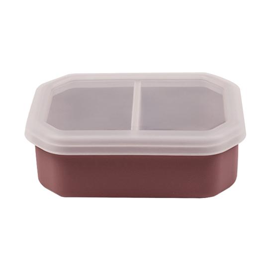 Силиконовый ланч-бокс с двойным отделением, контейнер для бенто, портативный, подходит для микроволновой печи, для приготовления еды на работу, в школу, на пикники