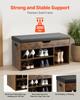 Entryway Shoe Bench, 805 x 305 x 445 mm Shoe Storage Organizer with Hidden Lift Top Storage Space, 300lbs Bench with Cushion Seat and 3 Cabinets for