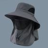 Outdoor Fisherman Hat Wide Brim Bucket Hat with Neck Cover Men Summer Breathable Mesh Sun Protection Visor Anti UV Cap Unisex