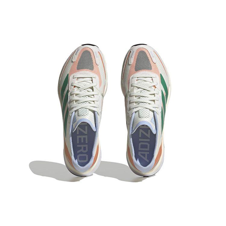 Adidas Adizero Boston 11 White Tint Court Green Women Sneakers Coral-Fusion HQ3697