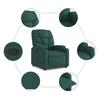 Recliner Chair Dark Green Fabric