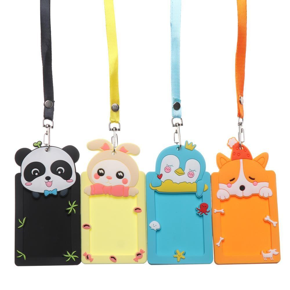 Многоцветный протектор для бейджа, милый чехол для карточки с животным, кармашек для визитки/ID-карты, держатели для карт