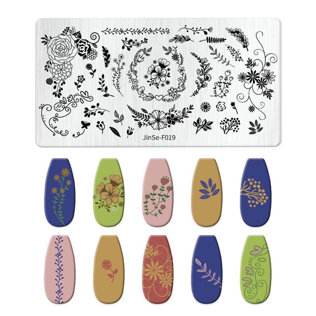 Набор из силиконовых штампов для дизайна ногтей и геометрических стальных пластин