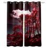 3D Printing Curtains for Bedroom Kitchen Living Room Boy Girl Window Eyelet Ring Curtain Shading Curtain Fashion Trees Landscape