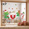 New Year Glass Clings 4 Sheets 2027 Christmas Window Clings, Double Sided Static Sticker with Removable Seasonal Wall Santa Reindeer Snowflake