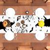 1pc White Black Halloween Table Runner Pumpkin Witch  Pattern Dustproof Durable Tablecloth for Halloween Theme Party Decoration