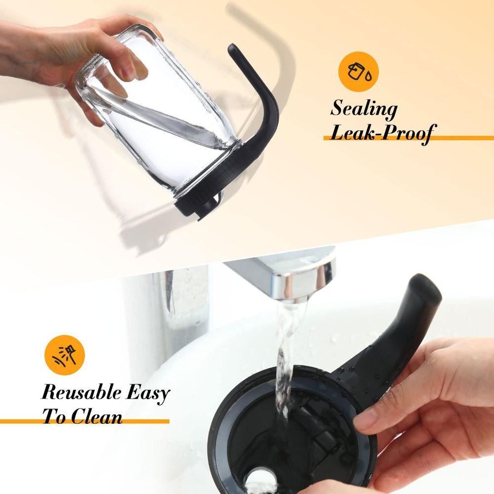 5 банок в упаковке, в комплект не входят крышки с носиком и ручкой, цветная многоразовая пластиковая откидная крышка для кухни