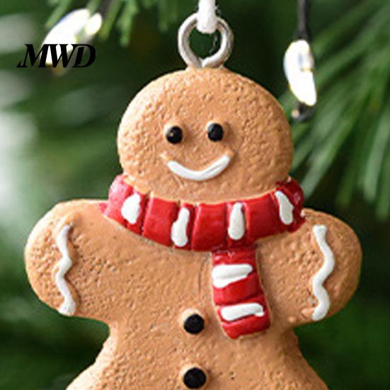 Christmas Tree Decorations 4 Pcs Gingerbread Ornaments, Candy Cane, Tree, Lollipop, Decorative Pendants for Garlands Man Xmas Hanging Decoration Home