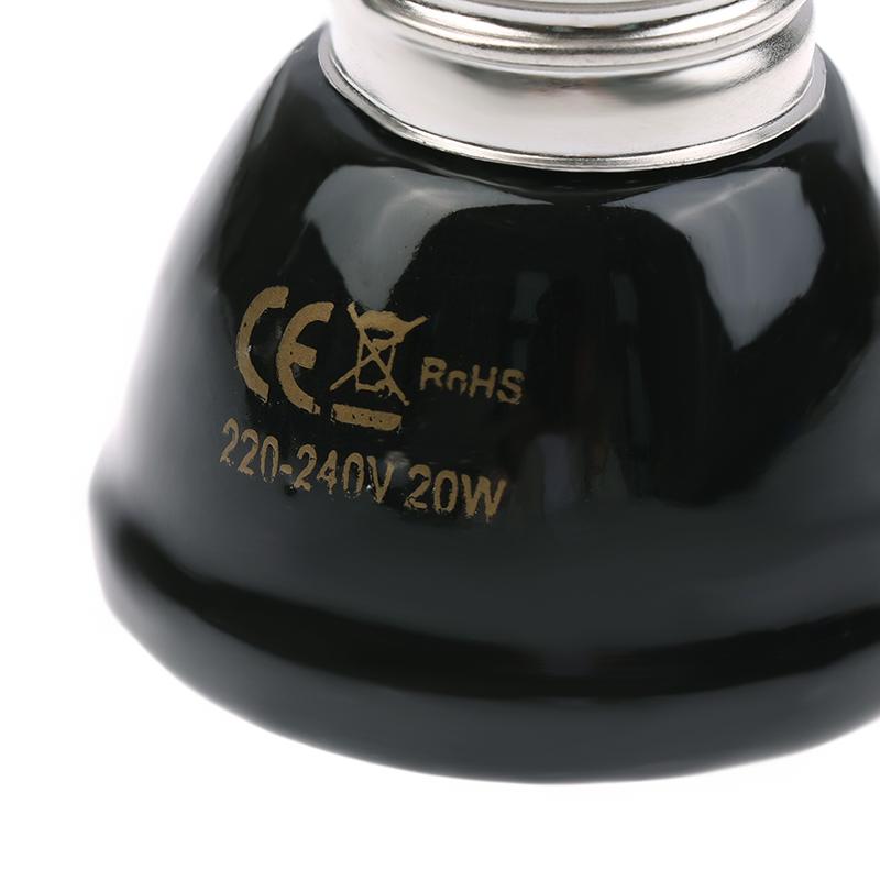 1 шт. 220-240 В Лампа инфракрасного обогрева Черная керамическая E27 Обогревательная лампа для питомцев Брудер Цыплята Черепаха Ящерица Рептилия Свет 20-80 Вт