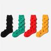 Womens Harajuku Cotton Crew Socks 3D Raised Point Cute Hedgehog Thorns Solid Color Skateboard Middle Tube Calf Socks