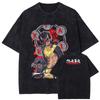 Anime Demon Slayer Tokitou Muichirou Graphic Washed Tee Men Casual Loose Tshirts Manga Cotton T Shirt Harajuku Male T-shirt