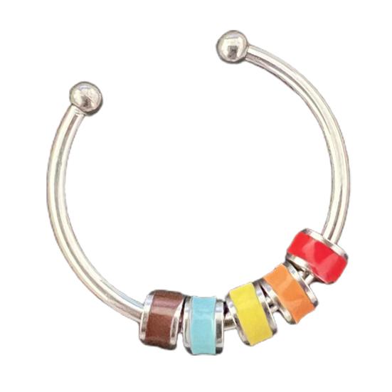 Открытое кольцо, регулируемое тонкое мастерство, облегчение беспокойства, с эмалированной бусиной, украшение для открытия, аксессуар унисекс