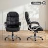 Ergonomic Swivel Office Chair in PU Leather with Rocking and Adjustable Height, Black
