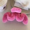 New Korean Autumn Winter M-shaped Plush Hair Claw For Women Large Hair Clip Headwear Fashion Shark Clip Hair Accessories