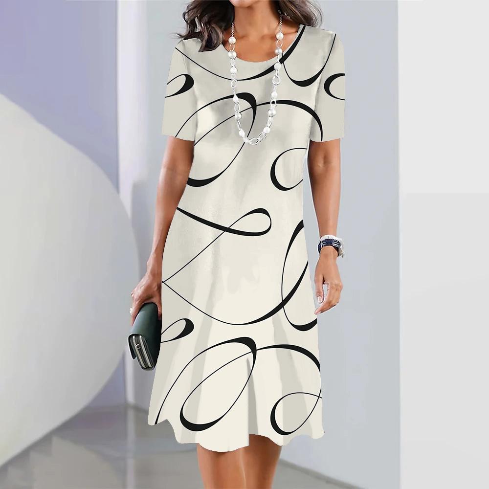 Летнее женское длинное платье с круглым вырезом, длинное платье для женщин, повседневное платье для отдыха на пляже с коротким рукавом, элегантное свободное платье