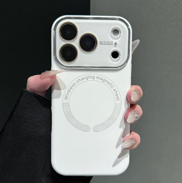 Магнитный силиконовый чехол Apple 17 Pro Max для iPhone с ощущением кожи и большим окном