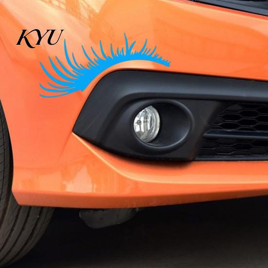 DIY Personalized Auto Styling 2 Pairs Car Headlight Eyelash Stickers, Funny Headlamp Decals, Exterior Decoration Accessories Adhesive Cute Vehicle