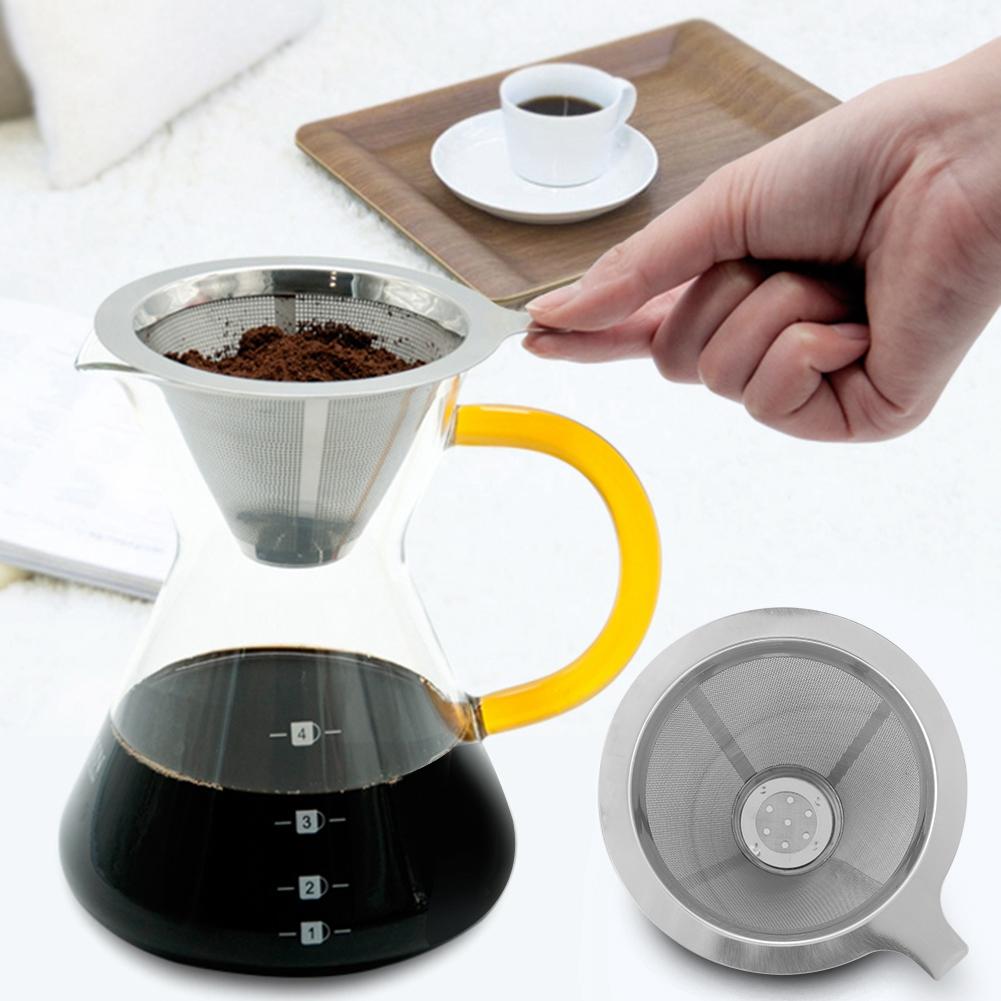 Кофейные аксессуары Кофейный фильтр Инструмент для фильтрации кофе Чашка из нержавеющей стали для домашнего использования Кофейный фильтр-капельница Инструмент для фильтрации кофе