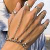 Detachable Punk Bracelet Ring Gothic Finger Chain Cool Design Open Chains Rings  Rave